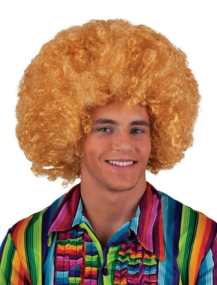 e-carnavalskleding-SYK Pruik maxi afro blond goud