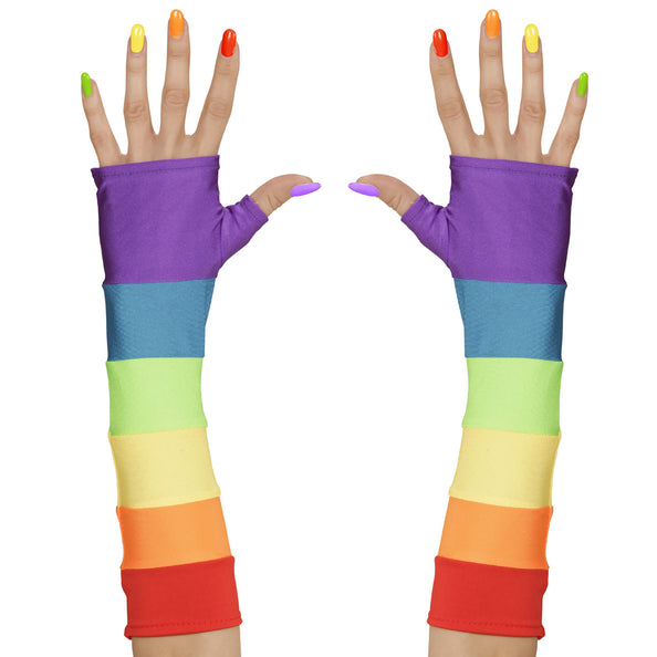 e-carnavalskleding-SYK Regenboog handschoenen