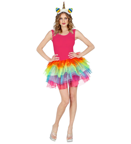 e-carnavalskleding-SYK Regenboog tutu dames