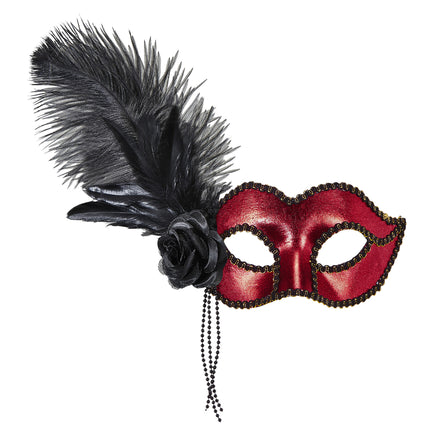 e-carnavalskleding-SYK Rood Metallic Venetiaans oogmasker