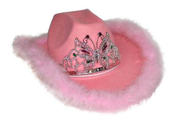 e-carnavalskleding-SYK Roze cowboyhoed met tiara