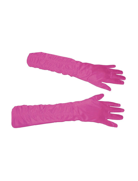 e-carnavalskleding-SYK Roze handschoenen gerimpeld 46cm