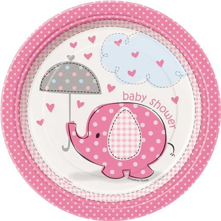 e-carnavalskleding-SYK Roze olifant borden 18cm per 8