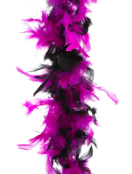 e-carnavalskleding-SYK Roze/Fuchsia /Zwarte veren boa 45gram