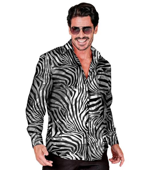 e-carnavalskleding-SYK Shirt zebra silver