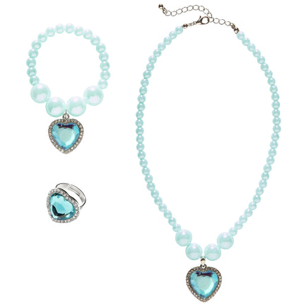 e-carnavalskleding-SYK Sieraden set kinderen azuur blauw