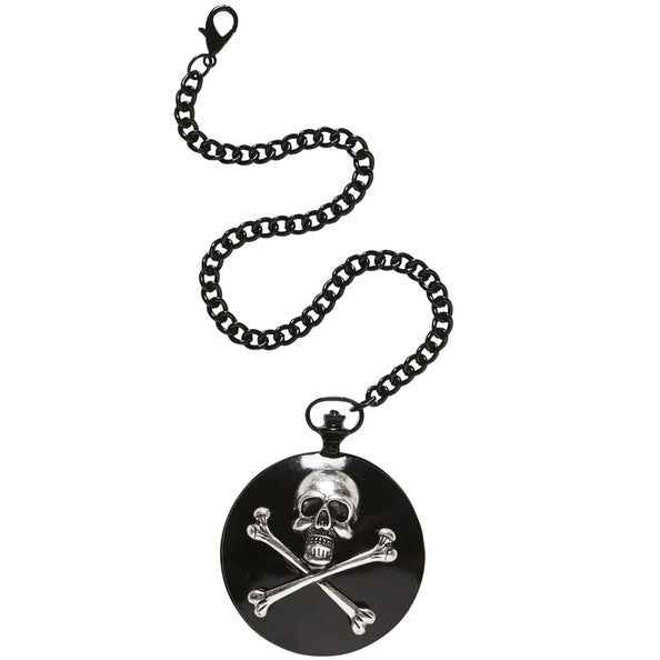 e-carnavalskleding-SYK Zakhorloge met ketting en doodskop