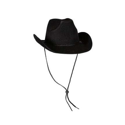 e-carnavalskleding-SYK Zwarte cowboy hoed nep suede